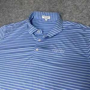 Peter Millar Summer Comfort‎ XL Blue Striped Golf Polo Shirt Mens